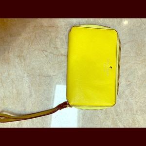 Kate Spade Neon Yellow Phone and Wallet Wristlet